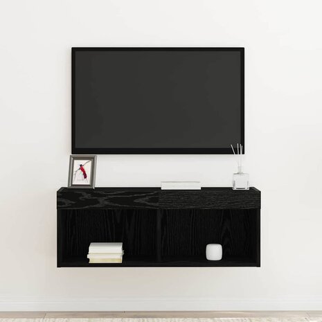 Tv-meubelset Zwart Eiken 80 x 30 x 30 cm Bewerkt hout 5