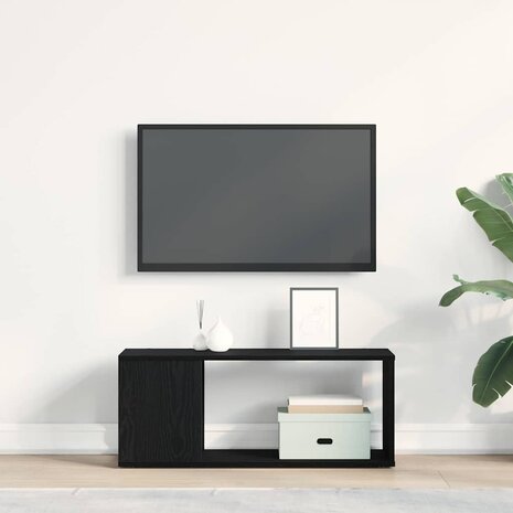 Tv-meubelset Zwart Eiken 80 x 24 x 32 cm Bewerkt hout 1