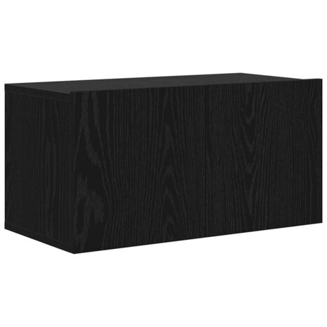 Tv-meubelset Wandgemonteerd Zwart 60 x 30 x 30 cm Bewerkt hout 2