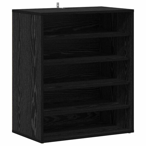 Schoenenkast met plank Zwart Eiken 60 x 35 x 70 cm Bewerkt hout 2