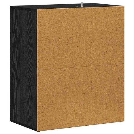 Schoenenkast met plank Zwart Eiken 60 x 35 x 70 cm Bewerkt hout 8