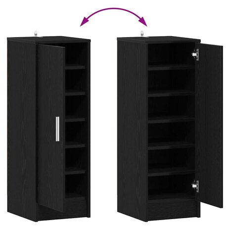 Schoenenkast met plank Zwart Eiken 32 x 35 x 92 cm Bewerkt hout 9