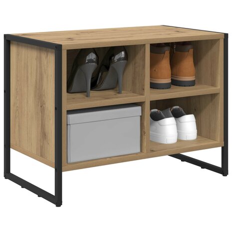 Schoenenkast Ambachtelijk eiken 60 x 35 x 44 cm Bewerkt hout 3