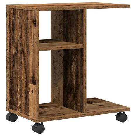 Bijzettafel met plank Oud hout 50 x 30 x 55 cm Bewerkt hout 2