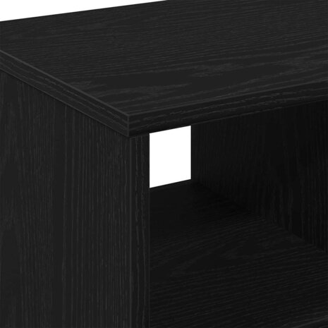 Bijzettafel met plank Zwart eiken 50 x 30 x 55 cm Bewerkt hout 8