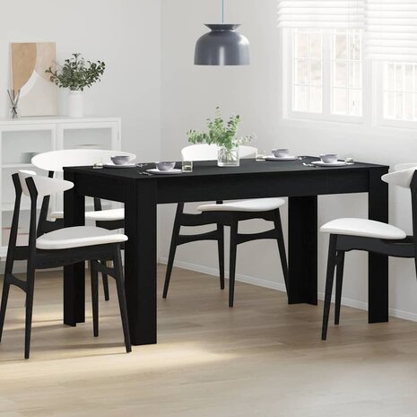 Eettafel Zwart Eiken 140 x 74,5 x 76 cm poly rattan 4