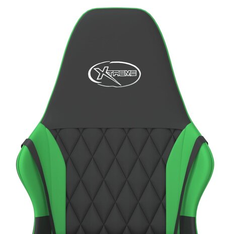 Massage gamestoel kunstleer zwart en groen 9