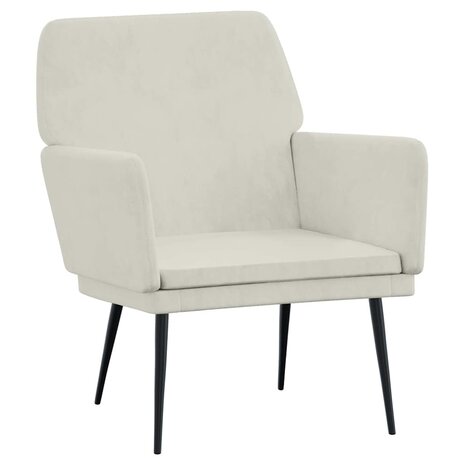 Fauteuil 62x79x79 cm fluweel cr&egrave;mekleurig 2