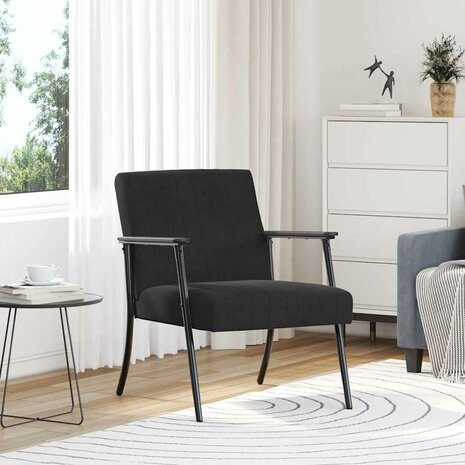 Fauteuil Zwart 59 x 75 x 78 cm Fluweel 1