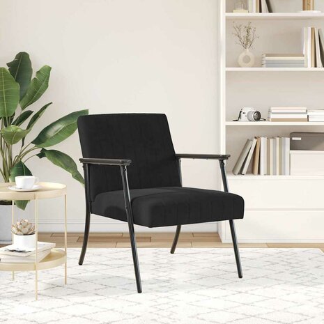 Fauteuil Zwart 59 x 75 x 78 cm Fluweel 3