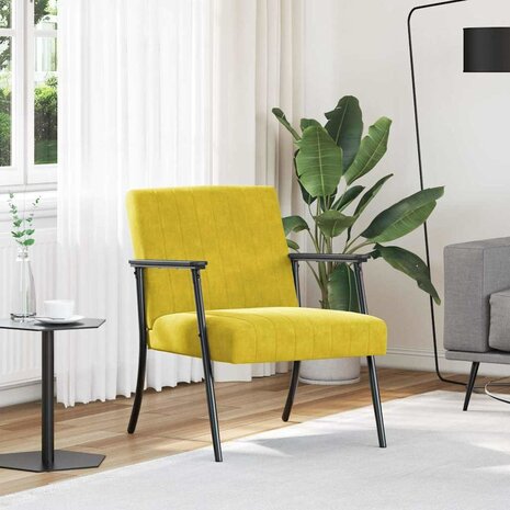 Fauteuil Geel 59 x 75 x 78 cm Fluweel 1