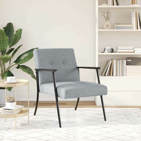 Fauteuil Lichtgrijs 59 x 75 x 78 cm Stof 3