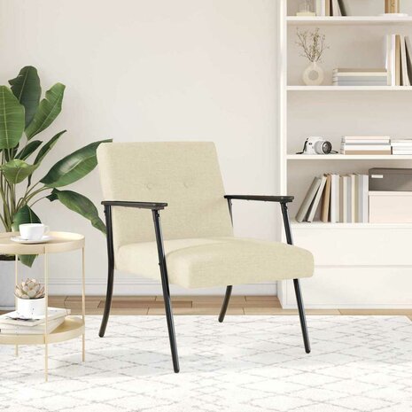 Fauteuil Cr&egrave;me 59 x 75 x 78 cm Stof 3