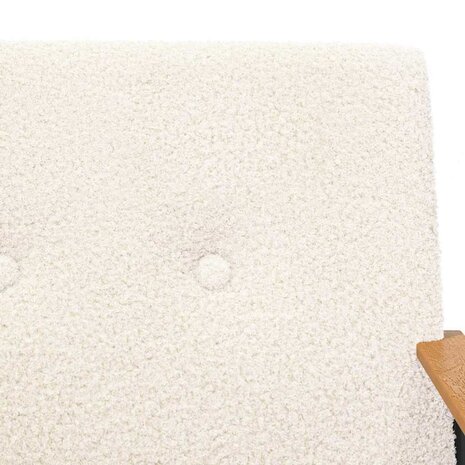Fauteuil Cr&egrave;me 59 x 75 x 78 cm Krullend Wol-achtig Stof 7