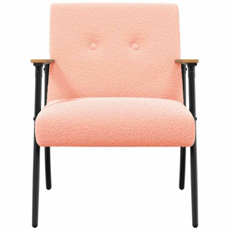 Fauteuil Roze 59 x 75 x 78 cm Krullend Wol-achtig Stof 4