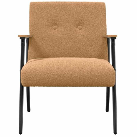 Fauteuil Beige 59 x 75 x 78 cm Krullend Wol-achtig Stof 4