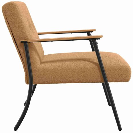 Fauteuil Beige 59 x 75 x 78 cm Krullend Wol-achtig Stof 5