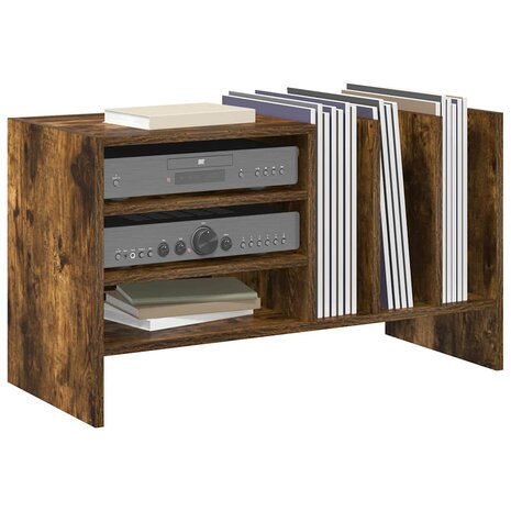 Platenkast Gerookt eiken 78.5 x 35 x 45 cm Bewerkt hout 3
