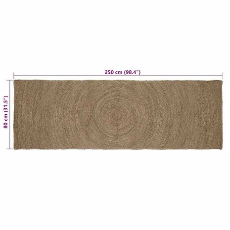 Vloerkleed Grijs 80 x 250 cm Jute 7