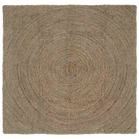 Vloerkleed Grijs 120 x 120 cm Jute 1