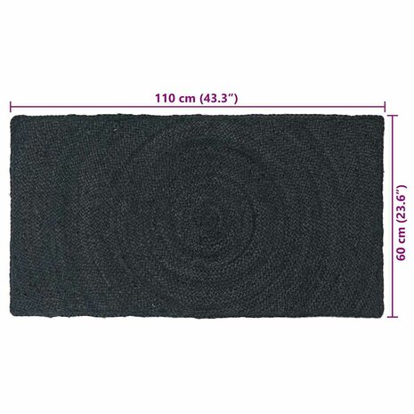Vloerkleed Donkergrijs 60 x 110 cm Jute 9