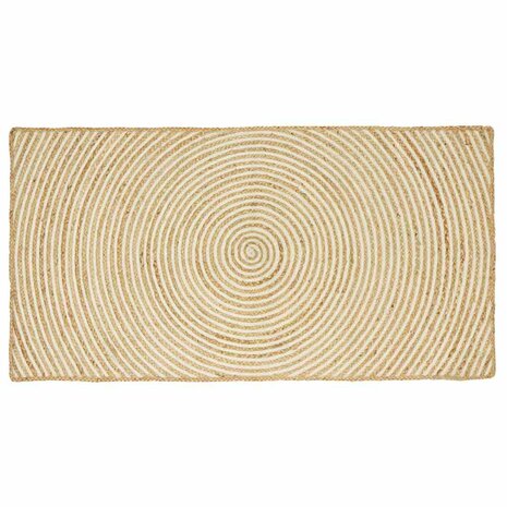 Vloerkleed Natuurlijk en Wit 80 x 150 cm Jute 1