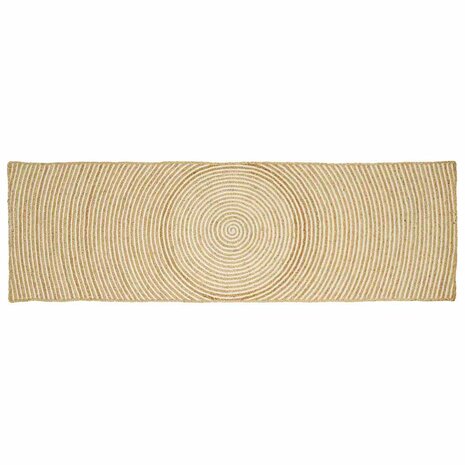 Vloerkleed Natuurlijk en Wit 80 x 200 cm Jute 1