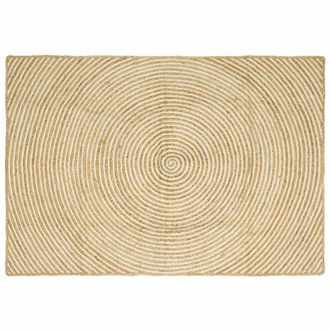 Vloerkleed Natuurlijk en Wit 120 x 170 cm Jute 1