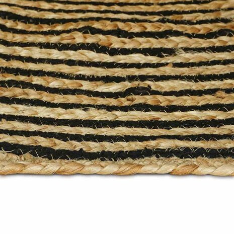 Vloerkleed Natuurlijk en Zwart 80 x 300 cm Jute 4