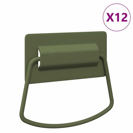 Kast Handvatten 12 pcs Olijf Groen 85 x 45 mm Metaal 2