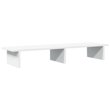 Monitorstandaard 100x27x15 cm bewerkt hout wit 2