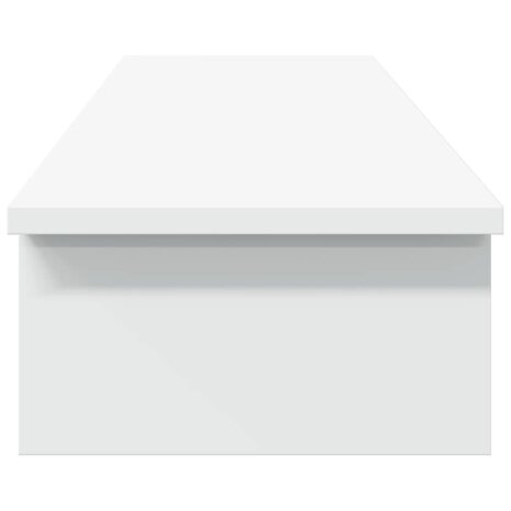 Monitorstandaard 100x27x15 cm bewerkt hout wit 5