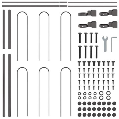 Tuinhek Grijs 1,7 x 1,2 m Poedercoating staal 5