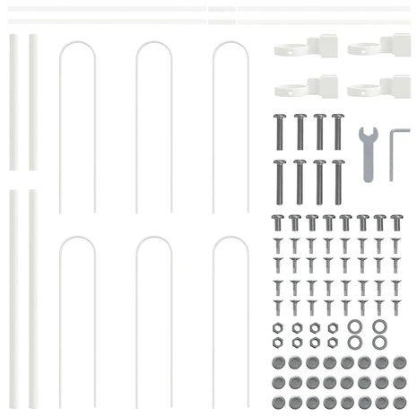 Tuinhek Wit 1,7 x 0,8 m Poedercoating staal 5