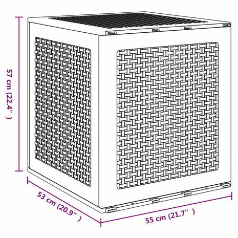 Opbergbox met opslag Antraciet 55 x 53 x 57 cm Polypropyleen 8