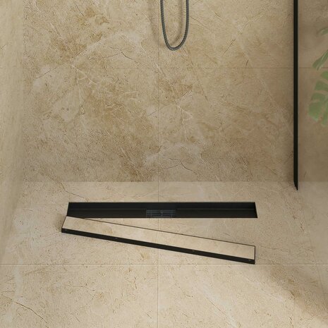 2 in 1 Doucheafvoer Zwart 70 cm Roestvrij staal 304 3