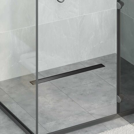 2 in 1 Doucheafvoer Zwart 80 cm Roestvrij staal 304 1