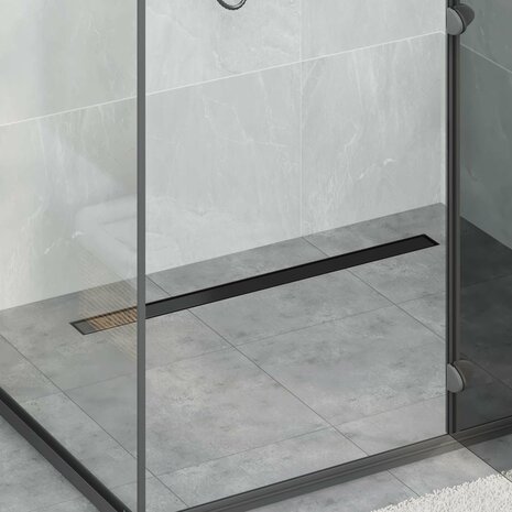 2 in 1 Doucheafvoer Zwart 90 cm Roestvrij staal 304 1