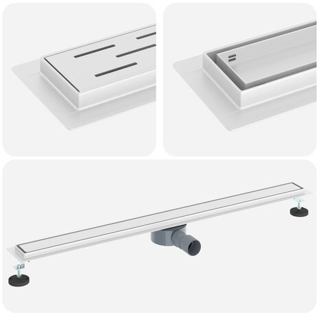 Doucheafvoer 2-in-1 met 360&deg; Sifon Zilver 100 cm 2