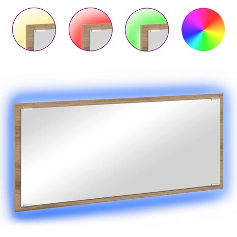 Spiegel met spiegel Artisan Eiken 90 x 8,5 x 37 cm Bewerkt hout 3