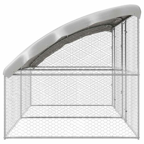 Hondenhok met opslag 2 pcs Zilver 4 x 2 x 2 m Staal 5