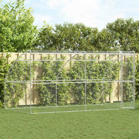 Hondenhok met opslag 2 pcs Zilver 4 x 2 x 2 m Staal 1