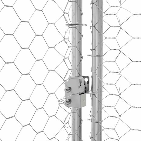 Hondenhok met opslag 2 pcs Zilver 4 x 2 x 2 m Staal 8