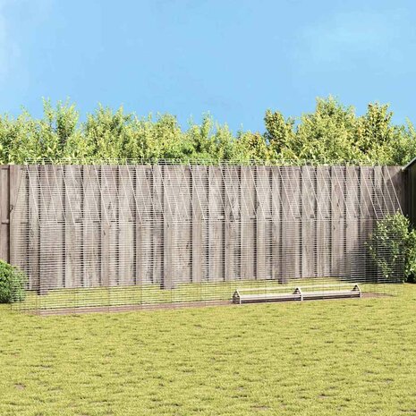 Kippenhok 2 pcs Zilver 600 x 100 x 210 cm Gegalvaniseerd staal 1