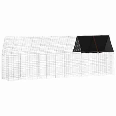 Kippenhok 2 pcs Zilver 600 x 100 x 210 cm Gegalvaniseerd staal 2