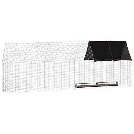 Kippenhok 2 pcs Zilver 600 x 100 x 210 cm Gegalvaniseerd staal 3