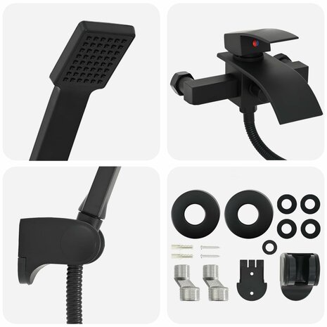 Doucheset Zwart G 1 / 2 inch 6