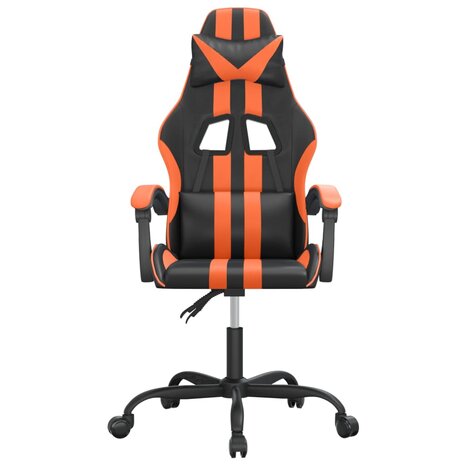 Gamestoel draaibaar kunstleer zwart en oranje 3