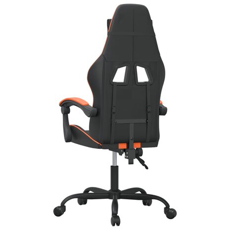 Gamestoel draaibaar kunstleer zwart en oranje 5