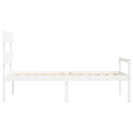 Seniorenbed met hoofdbord massief hout wit 90x200 cm 7